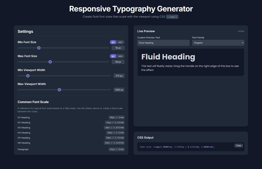 Responsive Typography Generator